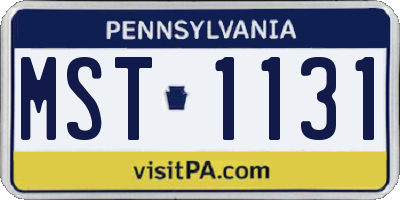 PA license plate MST1131