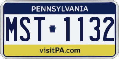 PA license plate MST1132