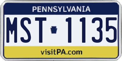 PA license plate MST1135
