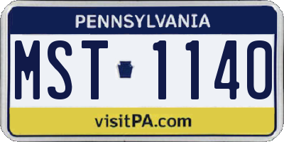 PA license plate MST1140