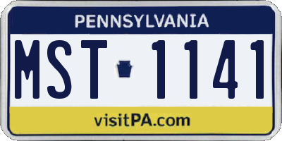 PA license plate MST1141