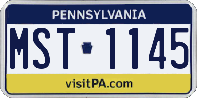 PA license plate MST1145
