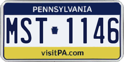 PA license plate MST1146