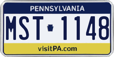 PA license plate MST1148