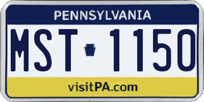 PA license plate MST1150