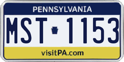 PA license plate MST1153