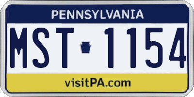 PA license plate MST1154