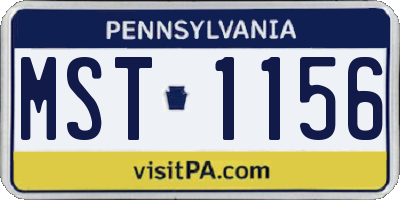 PA license plate MST1156