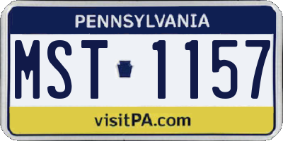 PA license plate MST1157