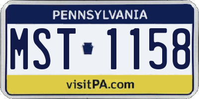 PA license plate MST1158