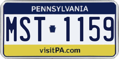 PA license plate MST1159