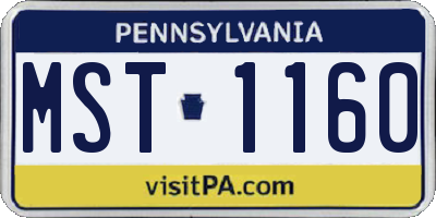 PA license plate MST1160