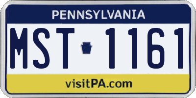 PA license plate MST1161