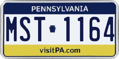 PA license plate MST1164