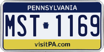 PA license plate MST1169