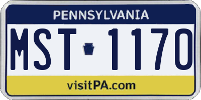 PA license plate MST1170