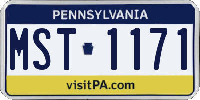 PA license plate MST1171