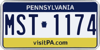PA license plate MST1174