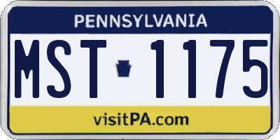 PA license plate MST1175
