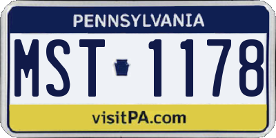 PA license plate MST1178
