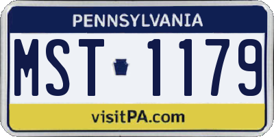 PA license plate MST1179