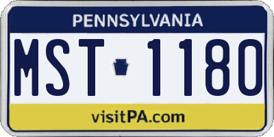 PA license plate MST1180