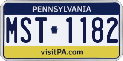 PA license plate MST1182