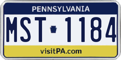 PA license plate MST1184