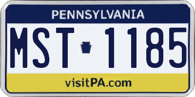 PA license plate MST1185