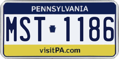 PA license plate MST1186