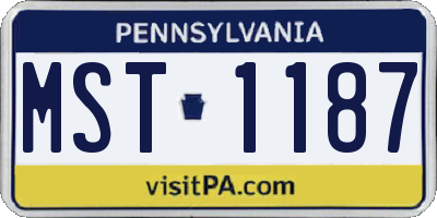 PA license plate MST1187