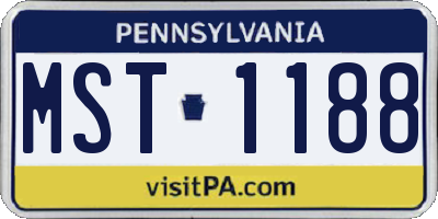 PA license plate MST1188