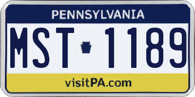 PA license plate MST1189