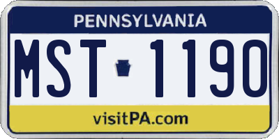PA license plate MST1190