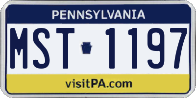 PA license plate MST1197