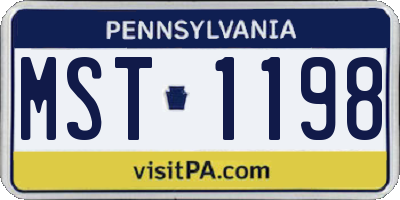PA license plate MST1198