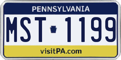 PA license plate MST1199