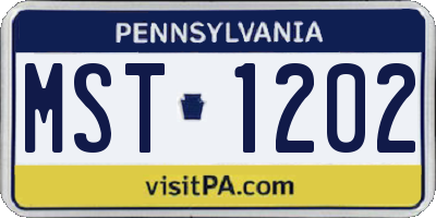PA license plate MST1202