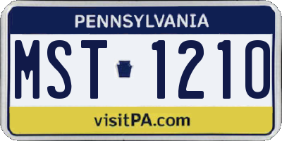 PA license plate MST1210