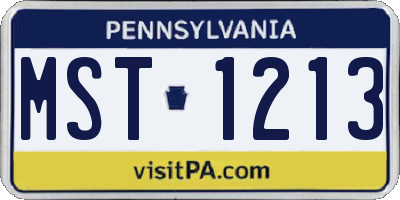 PA license plate MST1213