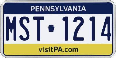 PA license plate MST1214