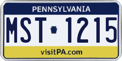 PA license plate MST1215