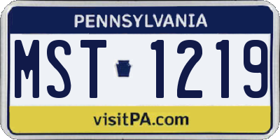 PA license plate MST1219