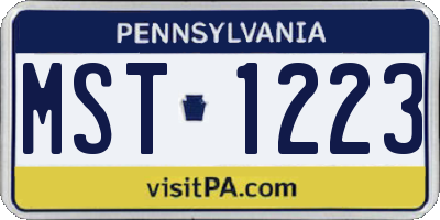 PA license plate MST1223