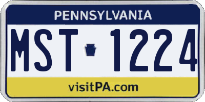 PA license plate MST1224