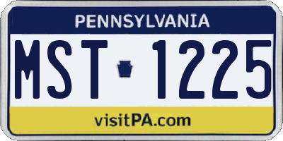 PA license plate MST1225