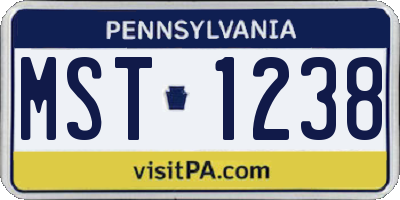PA license plate MST1238