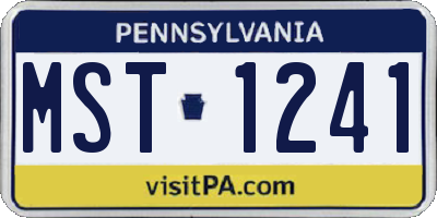 PA license plate MST1241