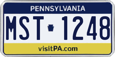 PA license plate MST1248