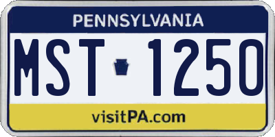 PA license plate MST1250